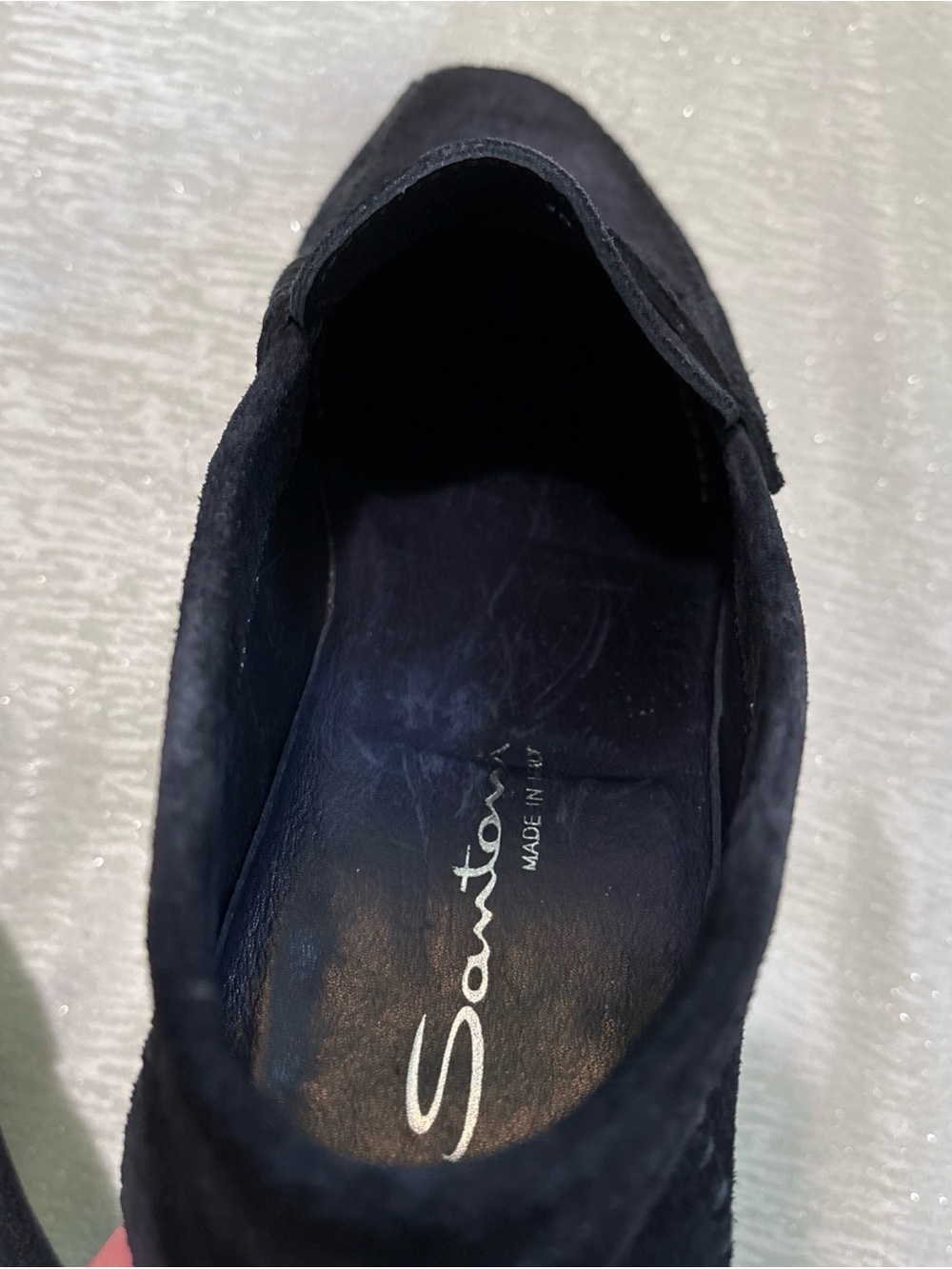 Santoni Men's Dark Navy Suede Penny Loafers Sz 10D - Picture 11 of 14